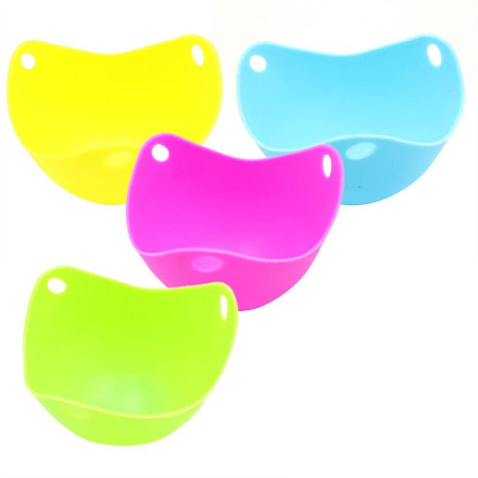 Silicone Egg Rings - 4pcs Non-Stick Fried Egg Molds for Perfect Round Eggs - Egg Poacher Pods & Cooking Rings for Pancakes, Sandwiches & Breakfast - Kitchen Gadgets & Cooking Accessories (Multicolor)