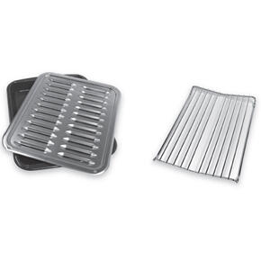 Premium Amana W10123240 Broil Pan & Roasting Rack Set - Heavy Duty Stainless Steel for Oven Cooking, Perfect for Roasting Chicken, Turkey, and Baking Dishes