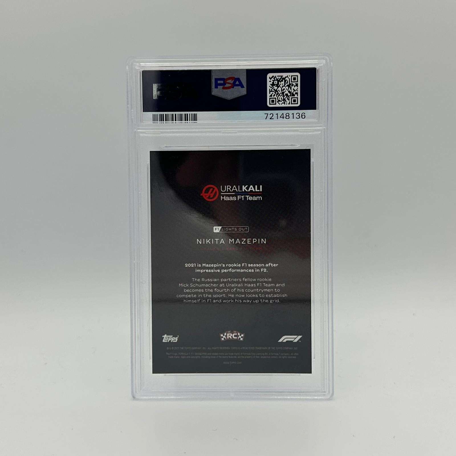 PSA 9 Graded 93/99 Nikita Mazepin Blue Parallel Racing Driver Card - Perfect for Collectors, Sports Memorabilia Enthusiasts, and F1 Racing Fans
