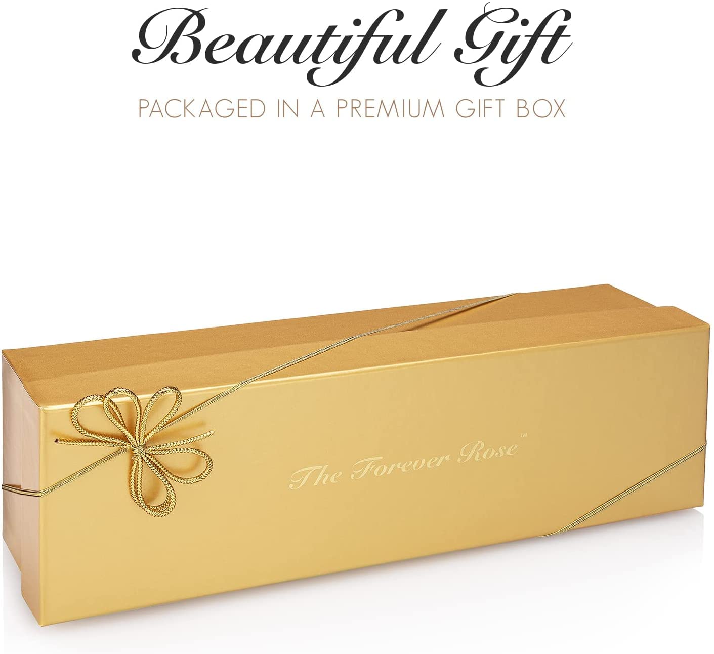 24K Gold Dipped Forever Rose - Real Rainbow Genuine Rose Handcrafted with Lacquer & 24K Gold Trim | Unique Everlasting Romantic Gift for Women & Men | Anniversary, Valentine's Day, Wedding Proposal Gift Idea