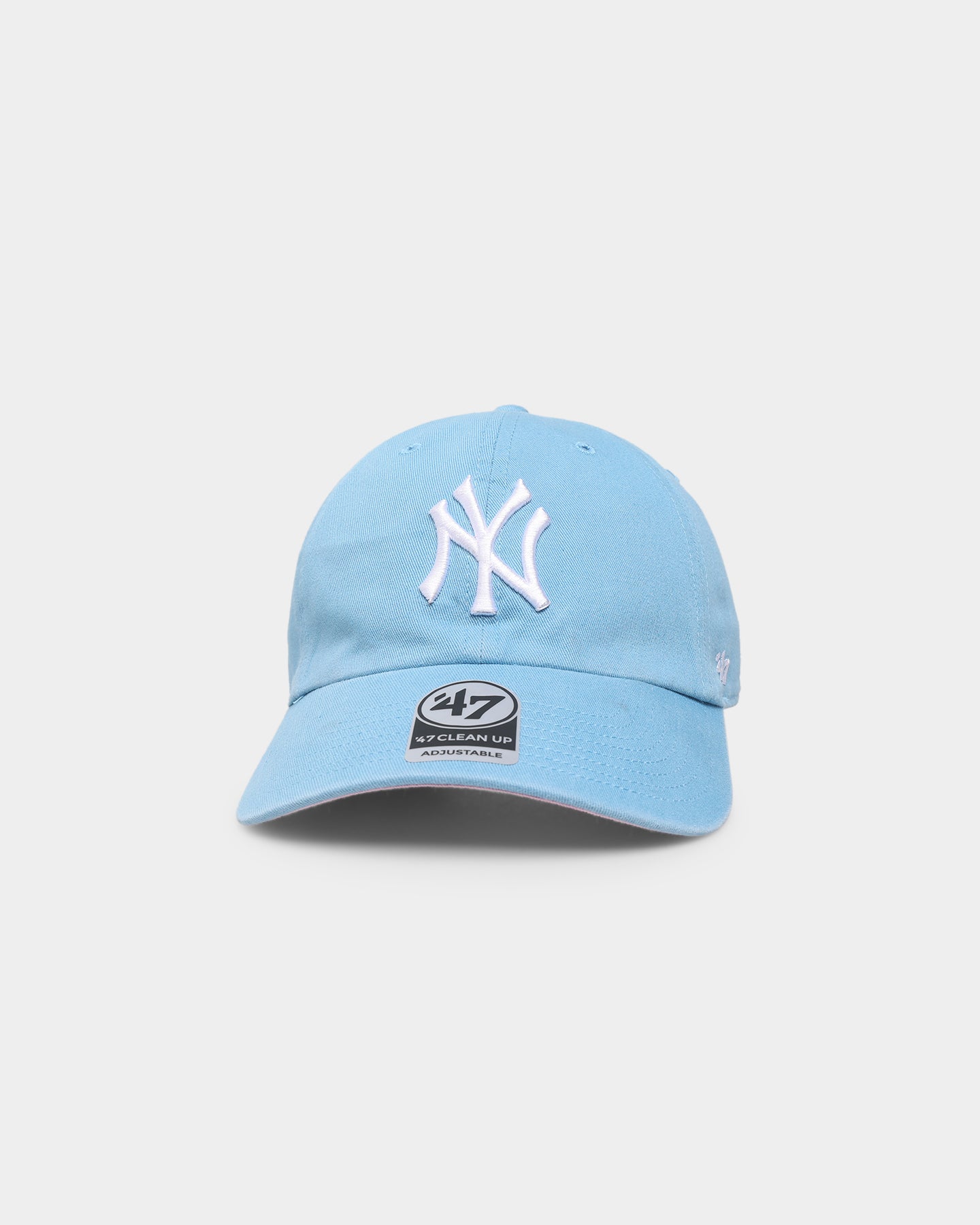 New York Yankees '47 Clean Up Adjustable Strapback Hat - Columbia Blue | Official MLB Baseball Cap for Men & Women | Perfect for Games, Streetwear & Casual Outfits