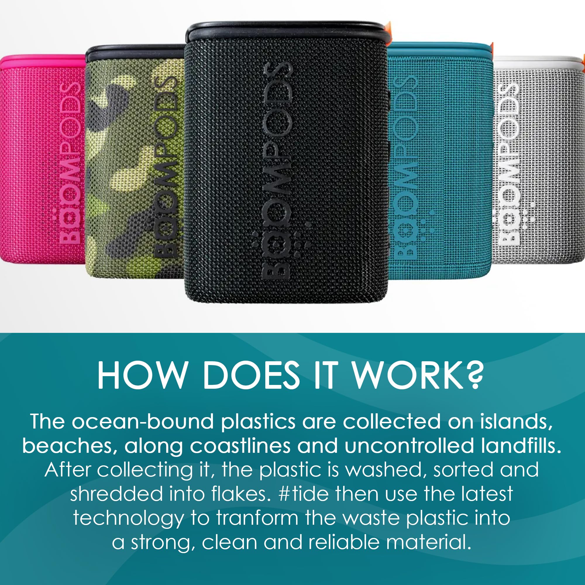 Boompods Beachboom Waterproof Bluetooth Speaker - Eco-Friendly Portable Wireless Speaker with Selfie Button, 5-Hour Battery & IPX7 Waterproof Rating, Perfect for Shower, Travel, Beach & Outdoor Adventures, Pink