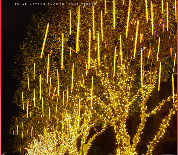 Solar Meteor Shower LED Lights - Outdoor Waterproof Decorative Lighting for Garden, Yard, Patio, and Landscape | Perfect for Christmas, Halloween, and Party Decorations