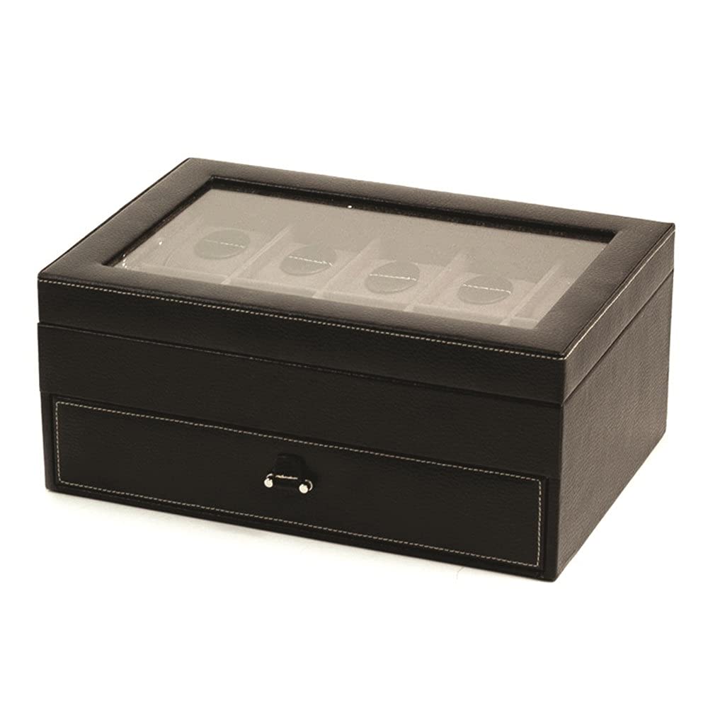 Premium Black Leather 10-Watch Storage Case with Soft Interior Lining | Luxury Watch Organizer for Men & Women | Perfect for Travel, Home Display & Watch Collection Protection