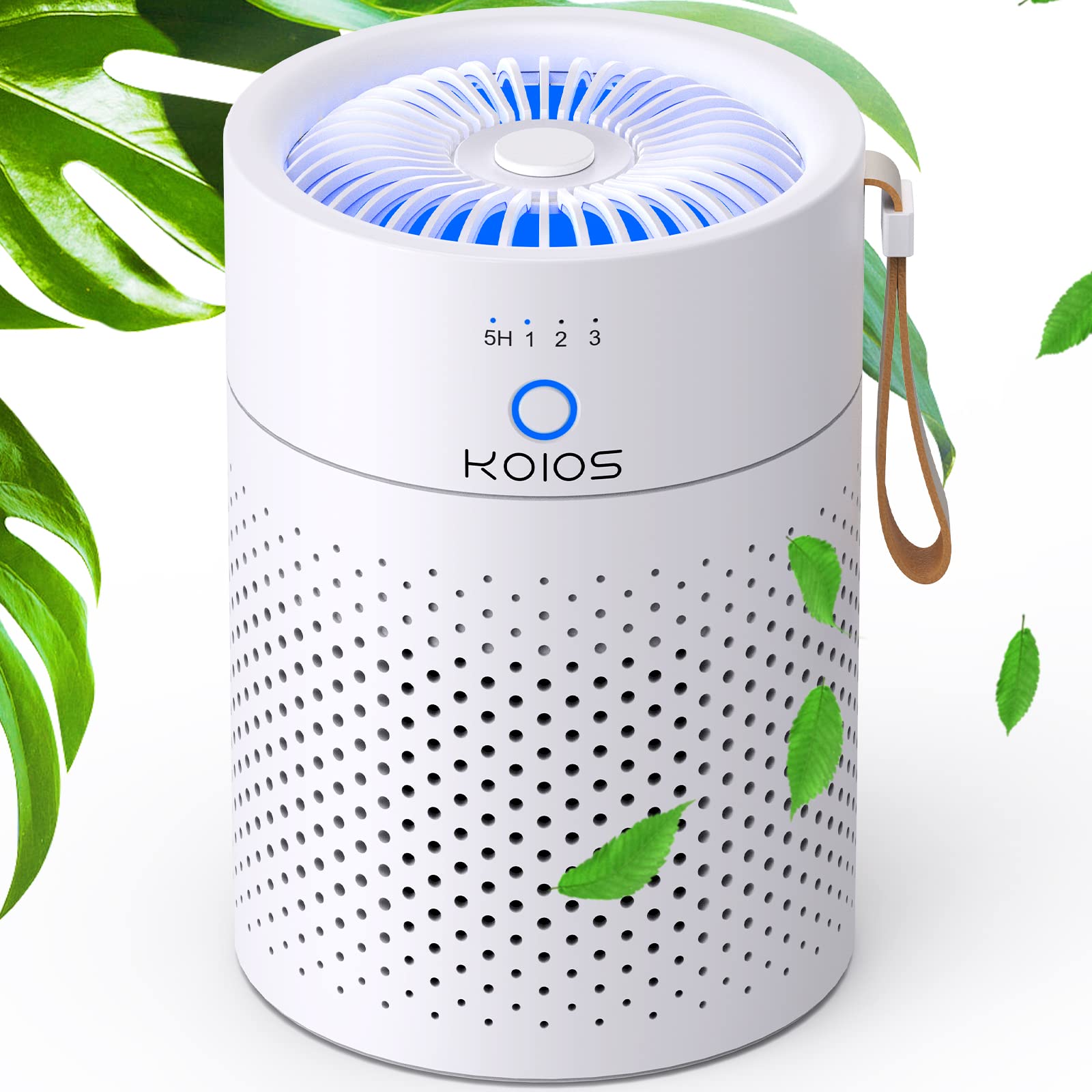 KOIOS H13 True HEPA Air Purifier for Bedroom, Office & Car - Portable USB Desktop Air Cleaner with Night Light & Timer - Removes Smoke, Dust, Pet Dander, Pollen & Odors - Perfect for Allergies, Asthma & Fresh Air at Home or Work