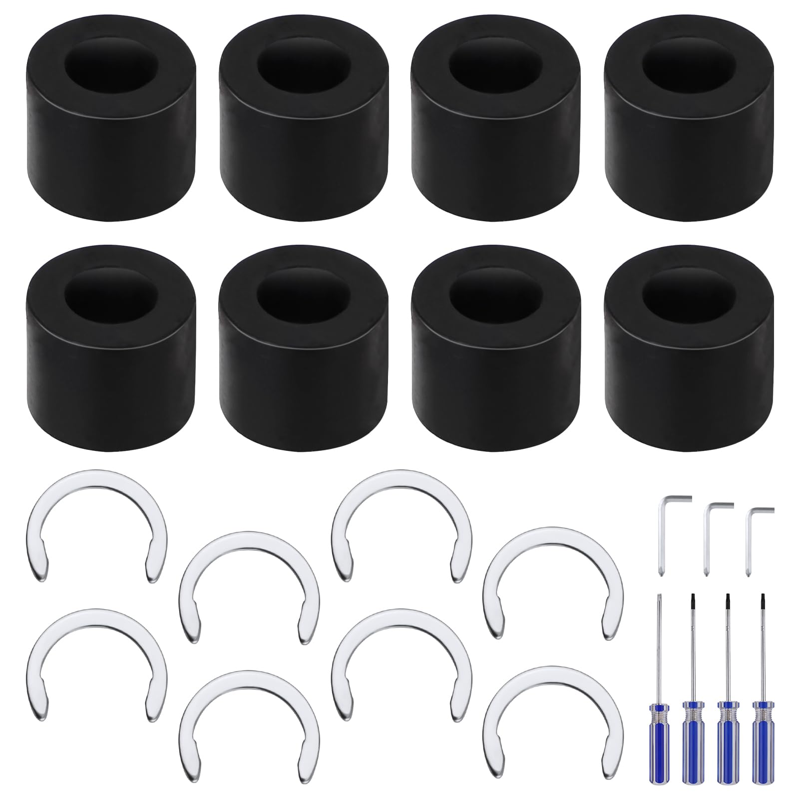 8-Piece Rubber Roller Replacement Kit for Cricut Maker & Maker 3 - Includes Anti-Slip Retaining Rings & All Repair Tools - DIY Craft Machine Maintenance Solution for Vinyl Cutting & Scrapbooking Projects