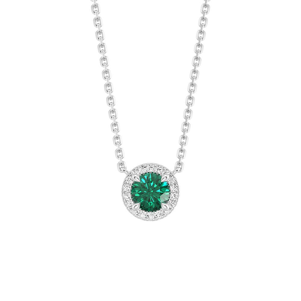 Eternal Halo Personalized Birthstone Necklace - Custom Name & Birth Month Jewelry Gift for Women, Mom, Wife | Perfect for Birthday, Anniversary, Mother's Day & Special Occasions