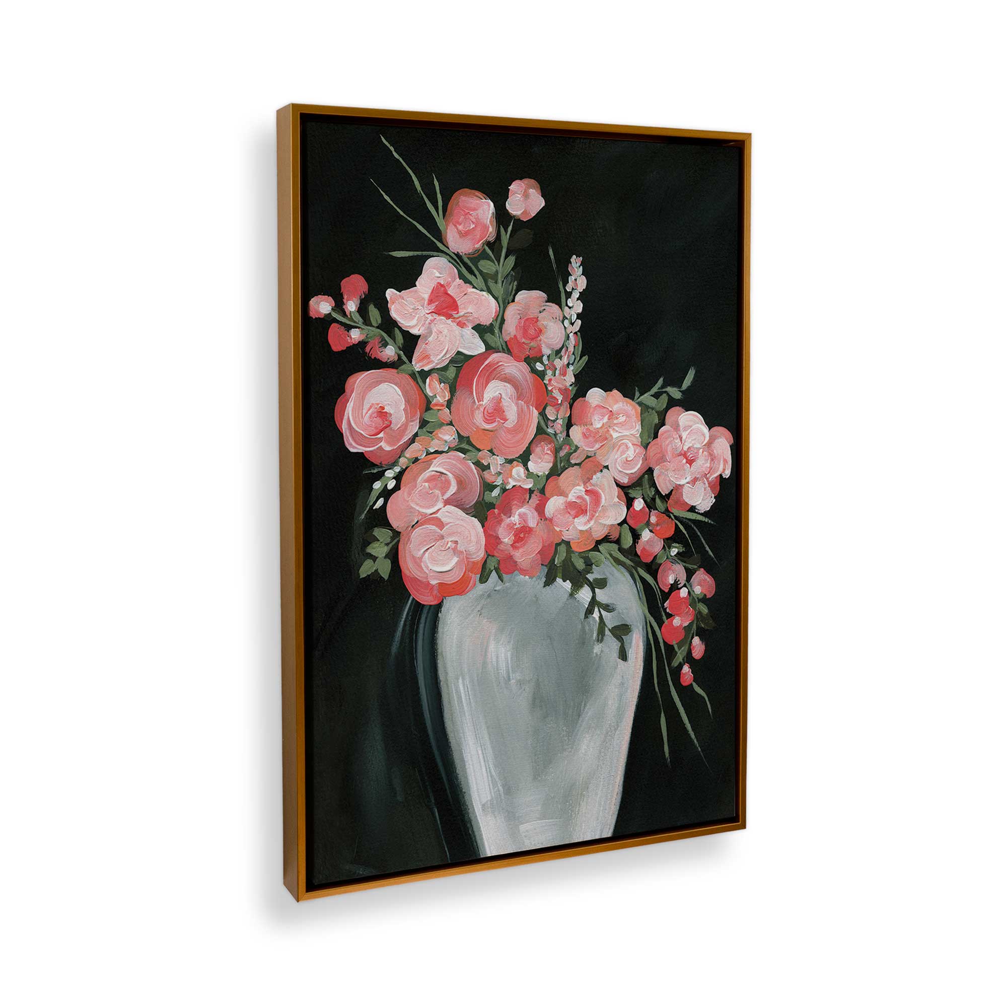 Delicate Coral Blossoms II Canvas Wall Art Print - Tropical Floral Home Decor for Living Room, Bedroom & Office