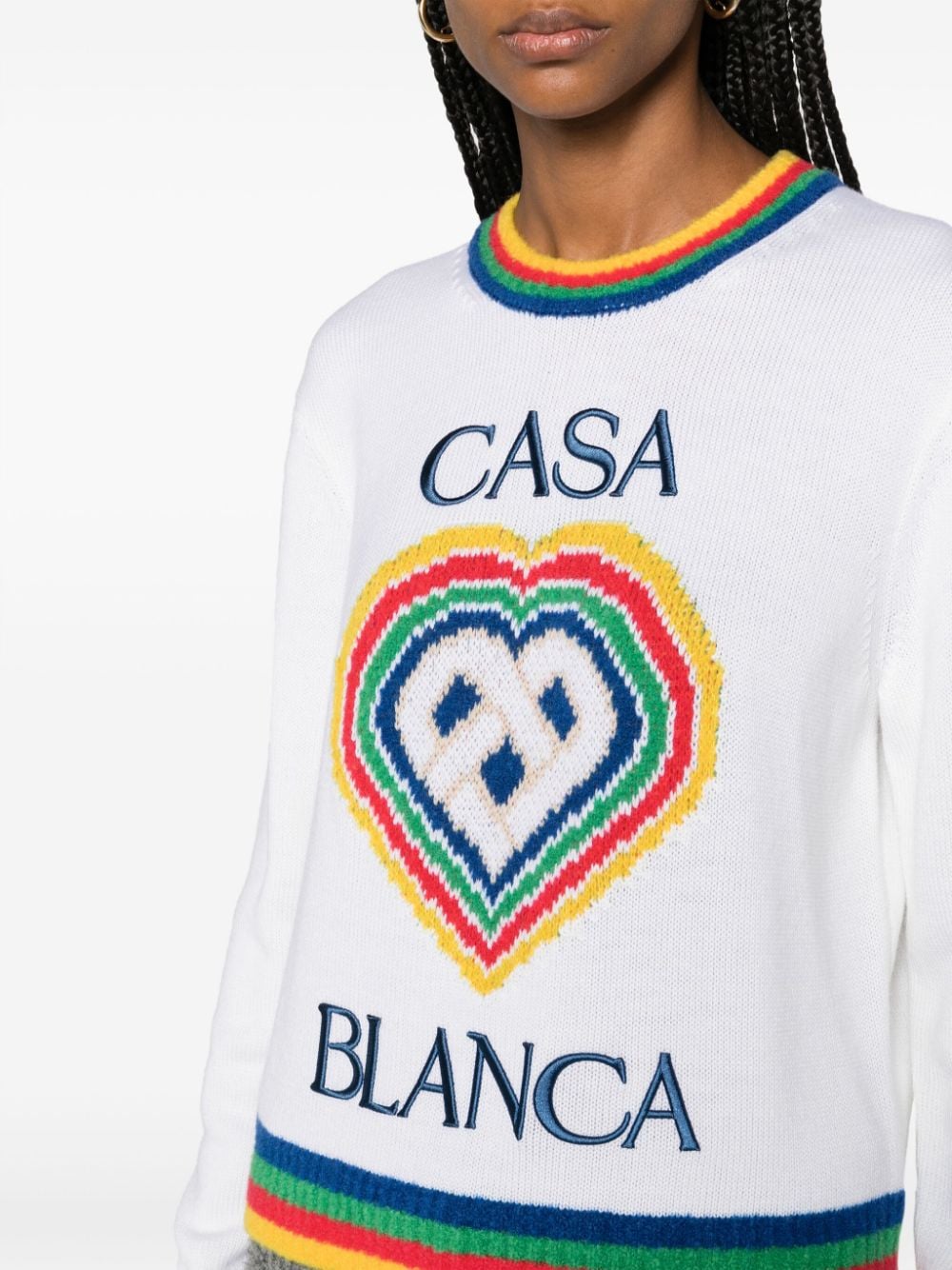 Casablanca White Sweaters for Women - Soft & Cozy Knit Pullover - Perfect for Winter & Fall Fashion - Office, Casual & Holiday Outfits