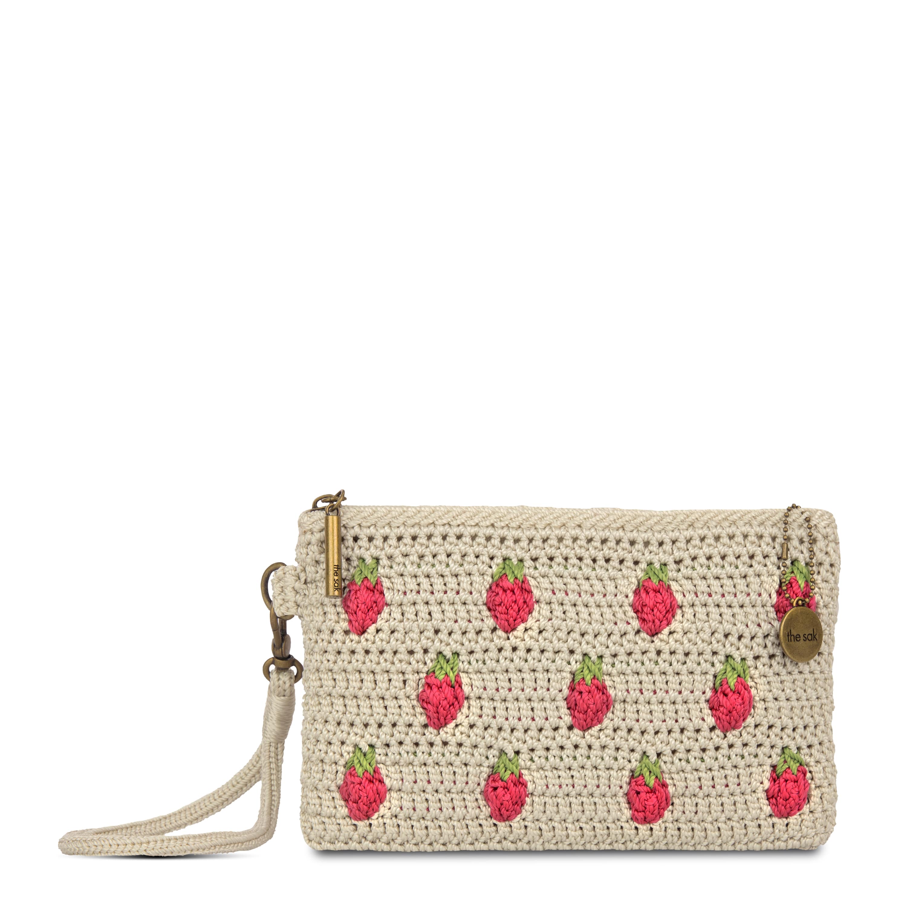 Handmade Crochet Strawberry Wristlet - Natural Fiber Fashion Accessory for Women | Perfect for Summer Outfits, Beach Trips, and Casual Wear