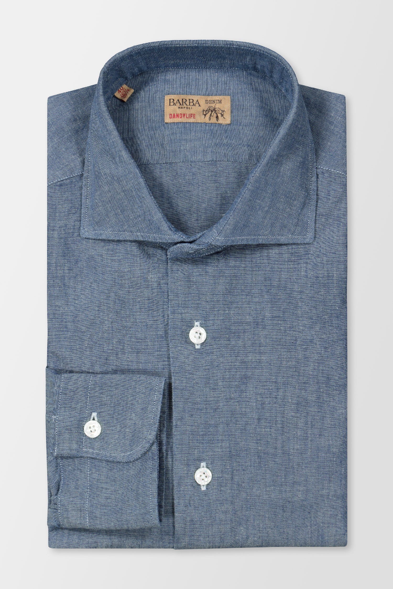 Barba Napoli Classic Blue Dress Shirt for Men - Premium Cotton Formal Wear for Business & Special Occasions