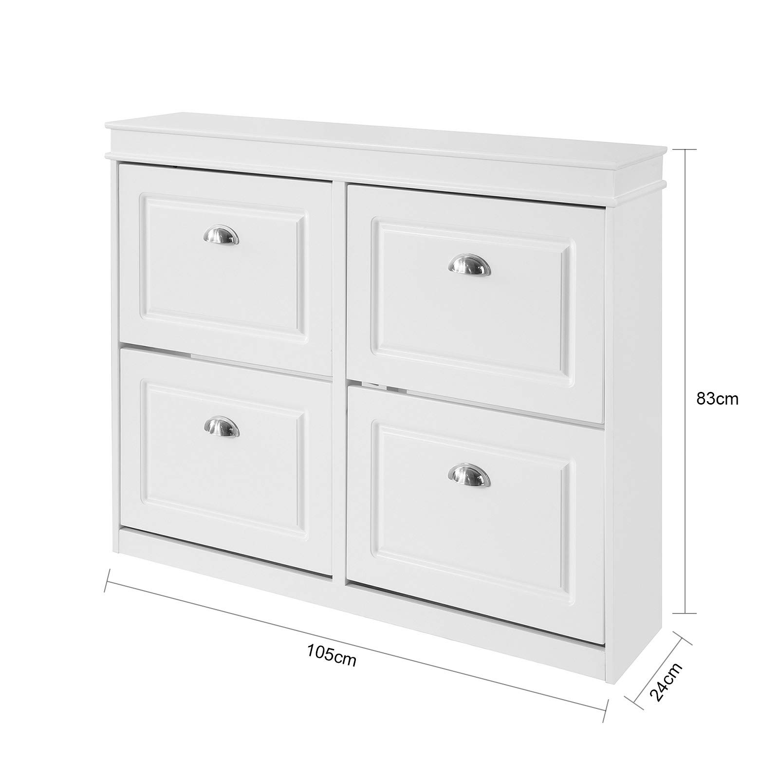 Haotian White Shoe Cabinet with Storage Bench - FSR79-W & FSR82-L-W - Perfect for Entryway, Mudroom, and Hallway Organization