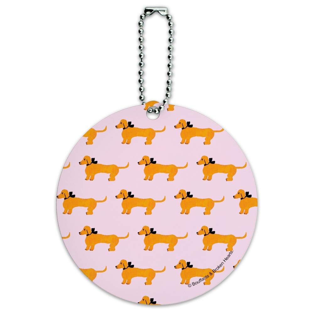 Glam Doggies Dog Pattern Round Luggage ID Tag - Pet Travel Accessory for Suitcases & Carry-On Bags - Perfect for Airports, Vacations & Pet Identification