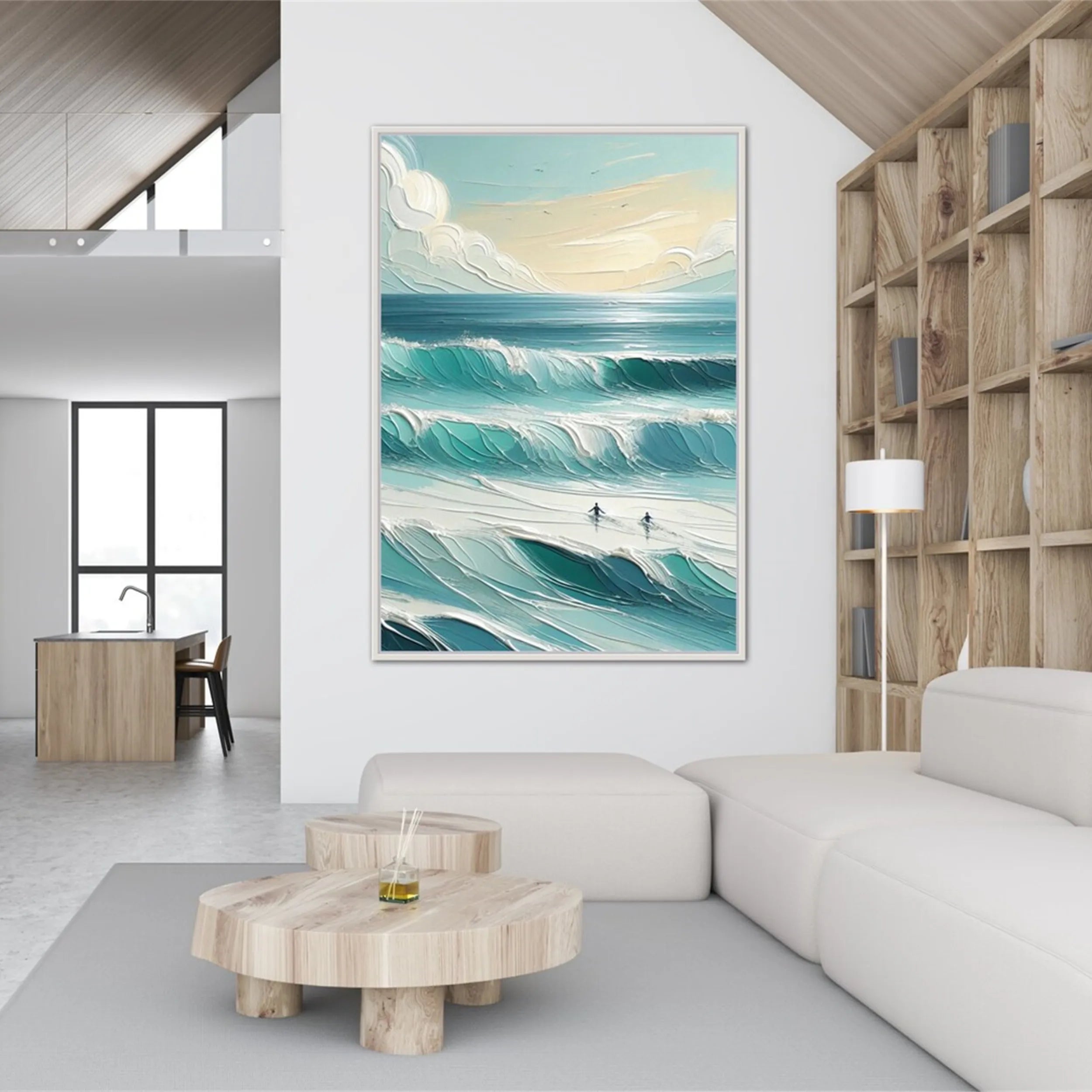 Ocean and Sky Painting #OS 138 - Handmade Canvas Wall Art for Home Decor, Office & Living Room