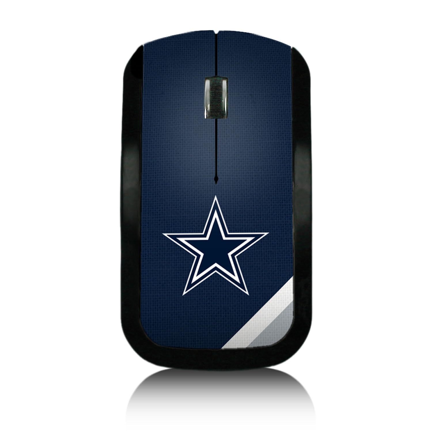 Strategic Printing Dallas Cowboys Diagonal Stripe Wireless Mouse - Ergonomic USB Optical Mouse for PC, Laptop, Mac - Perfect for Gaming, Office Work & Home Use