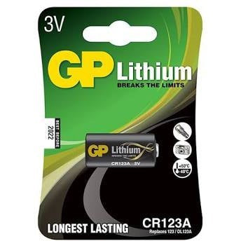 GP Lithium CR123A 3V Battery - 1 Pack (2 Batteries) - High Performance for Cameras, Flashlights & Security Devices