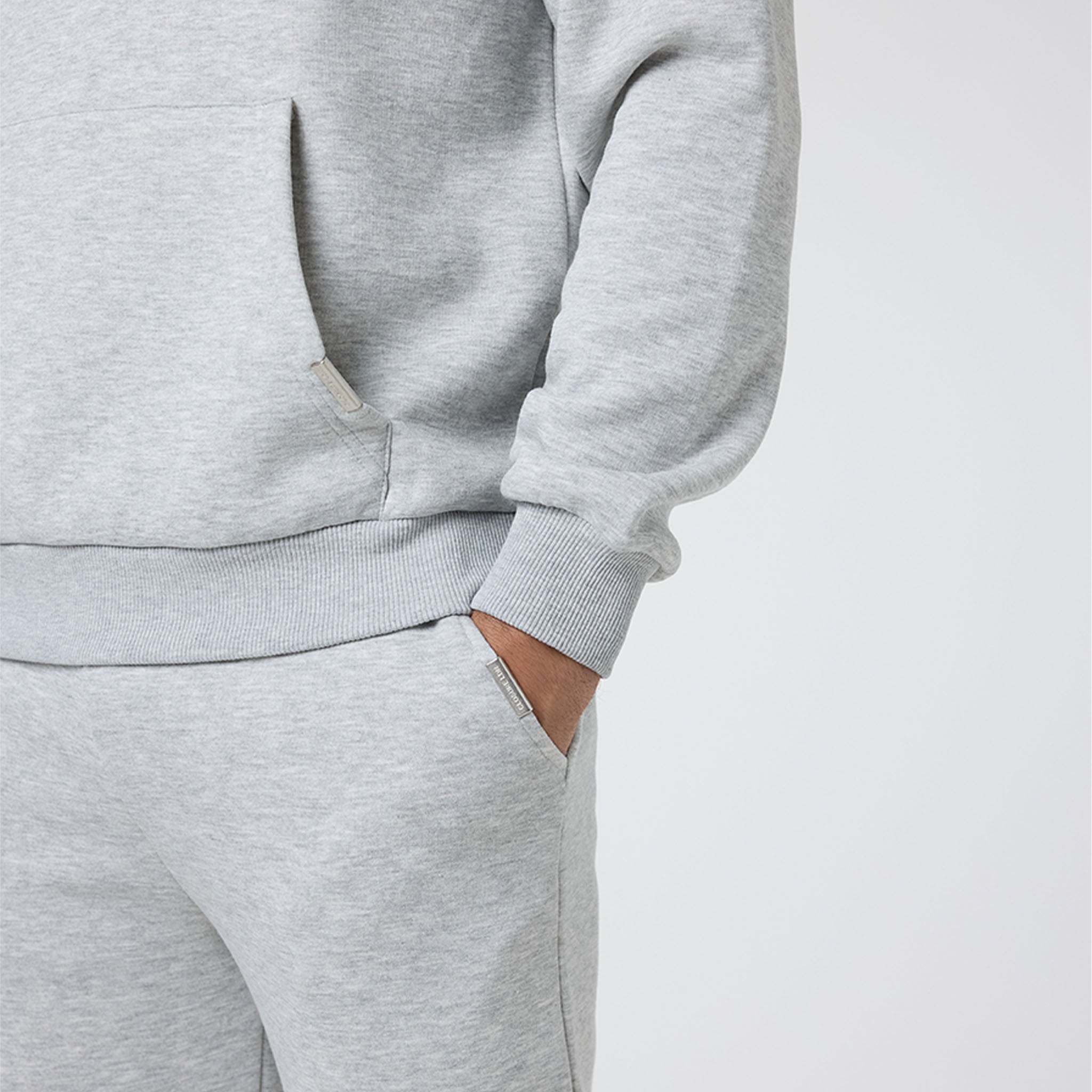 Men's Relaxed Fit Cuffed Jogger Pants - Soft Grey Marl Sweatpants for Casual Wear, Lounge & Gym