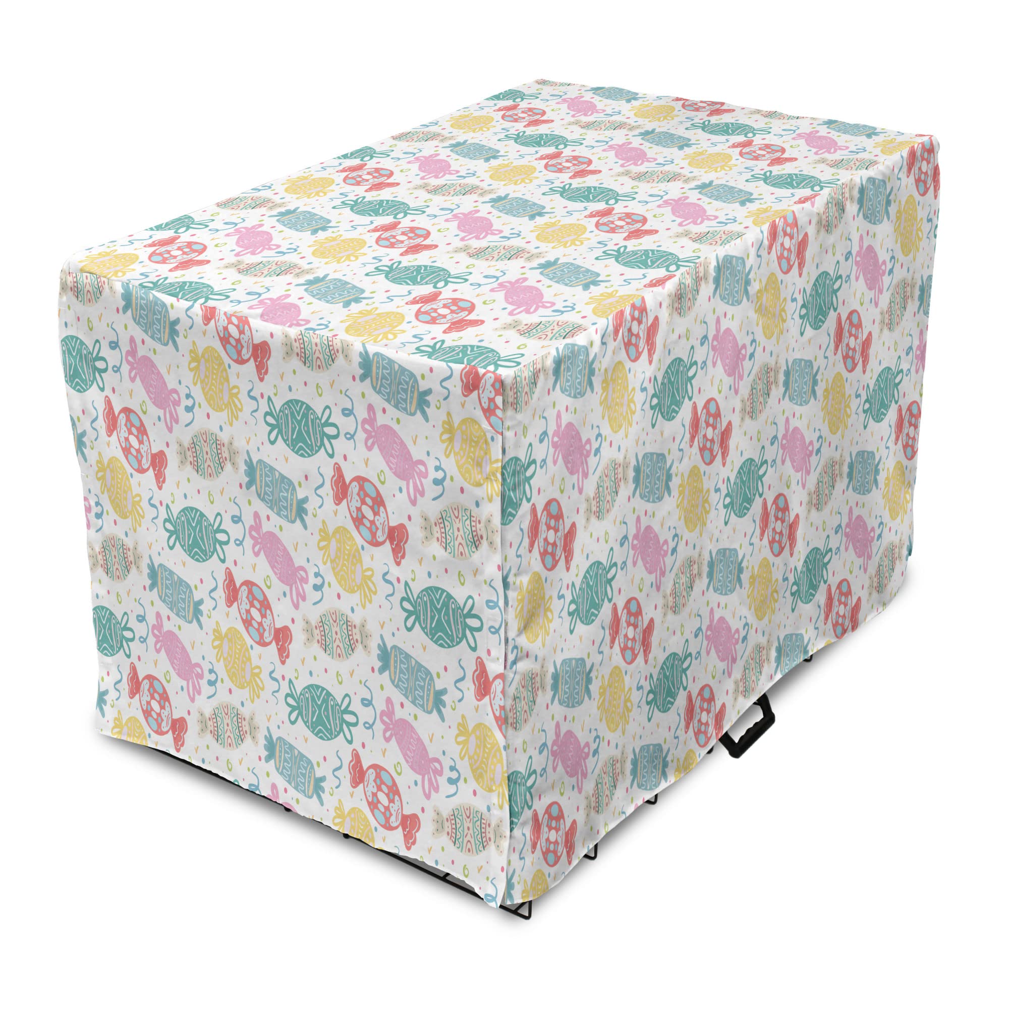 Lunarable Colorful Dog Crate Cover - Soft, Durable & Breathable Pet Kennel Cover for Indoor/Outdoor Use - Perfect for Home, Travel & Vet Visits