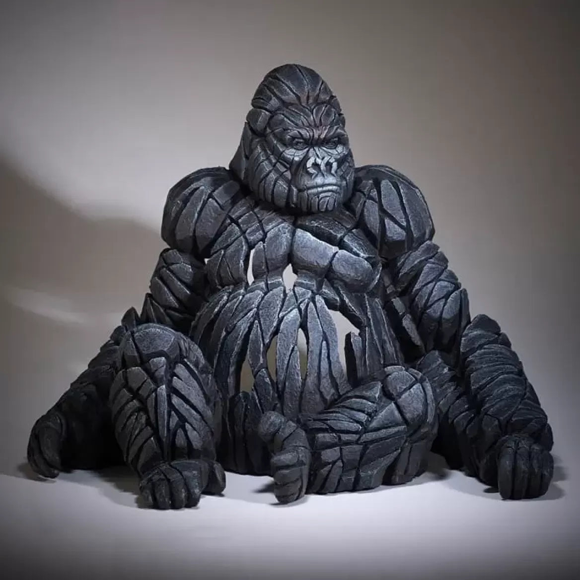 Sitting Gorilla Edge Sculpture - Unique Home & Office Decor for Animal Lovers - Perfect for Bookshelves, Desks, and Gift Giving