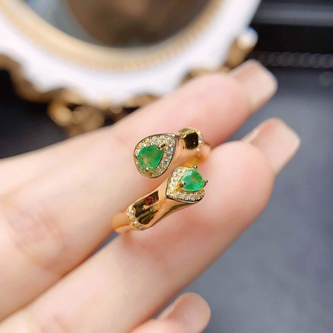 18K Gold Statement Snake Emerald Ring for Women - Elegant Jewelry Gift for Birthday, Anniversary & Special Occasions | NS2406