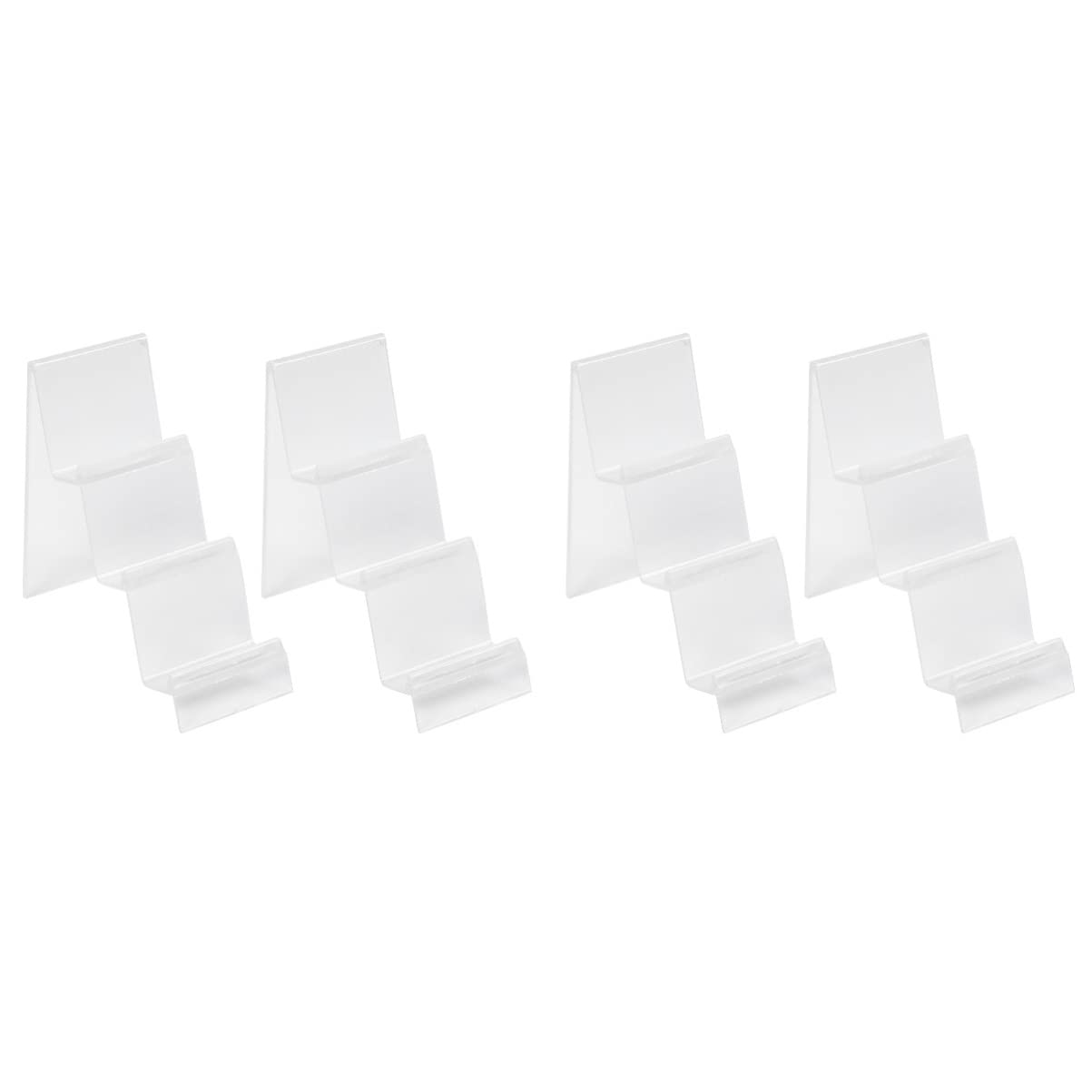 2-Pack Clear Acrylic 3-Tier Display Stand for Wallets & Jewelry - Versatile Riser Shelf for Retail Stores, Boutiques, and Trade Shows - Perfect for Organizing and Showcasing Small Accessories