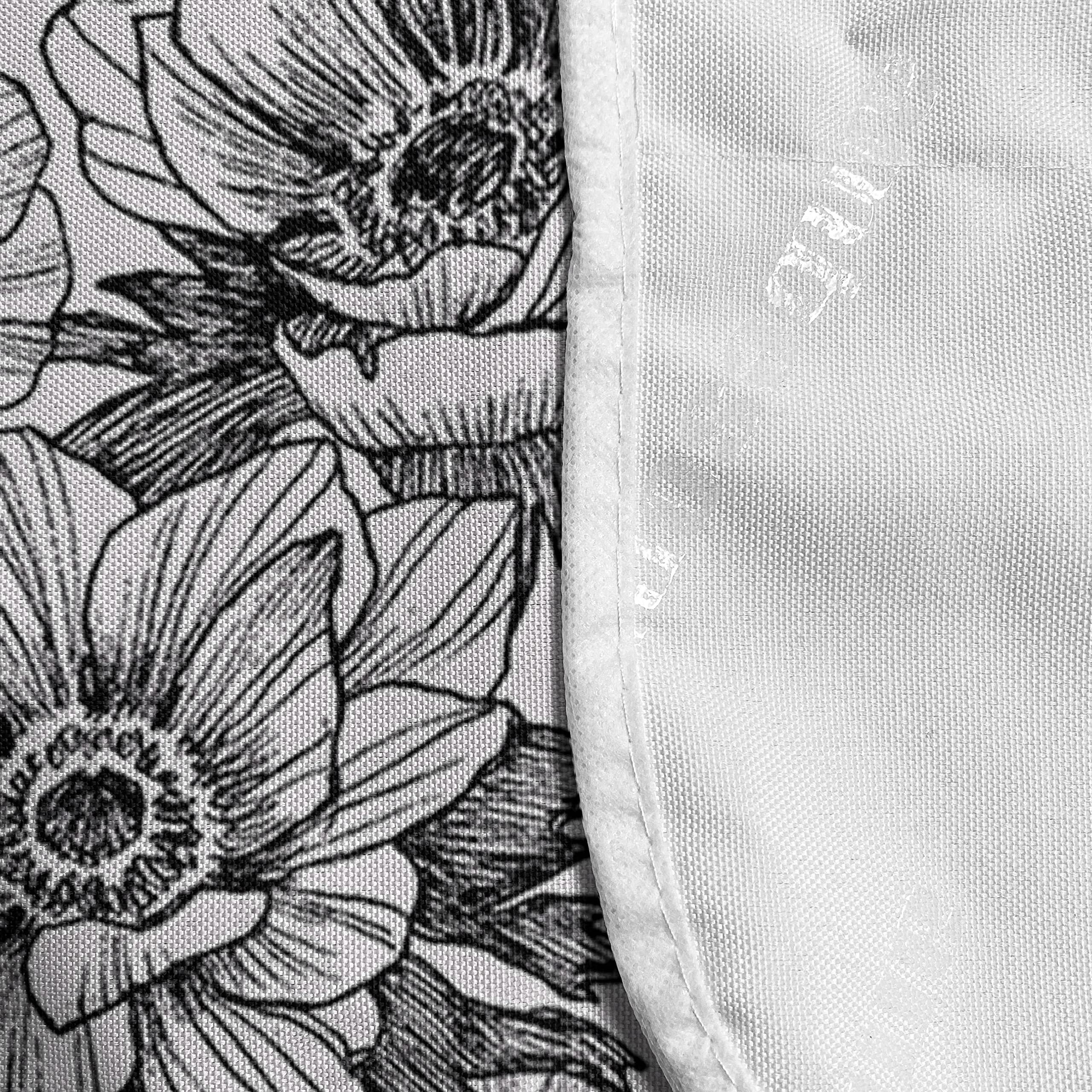 Ambesonne Floral Microwave Cover - Botanical Hand-Drawn Blossom Design, Waterproof Kitchen Organizer with Pockets (36