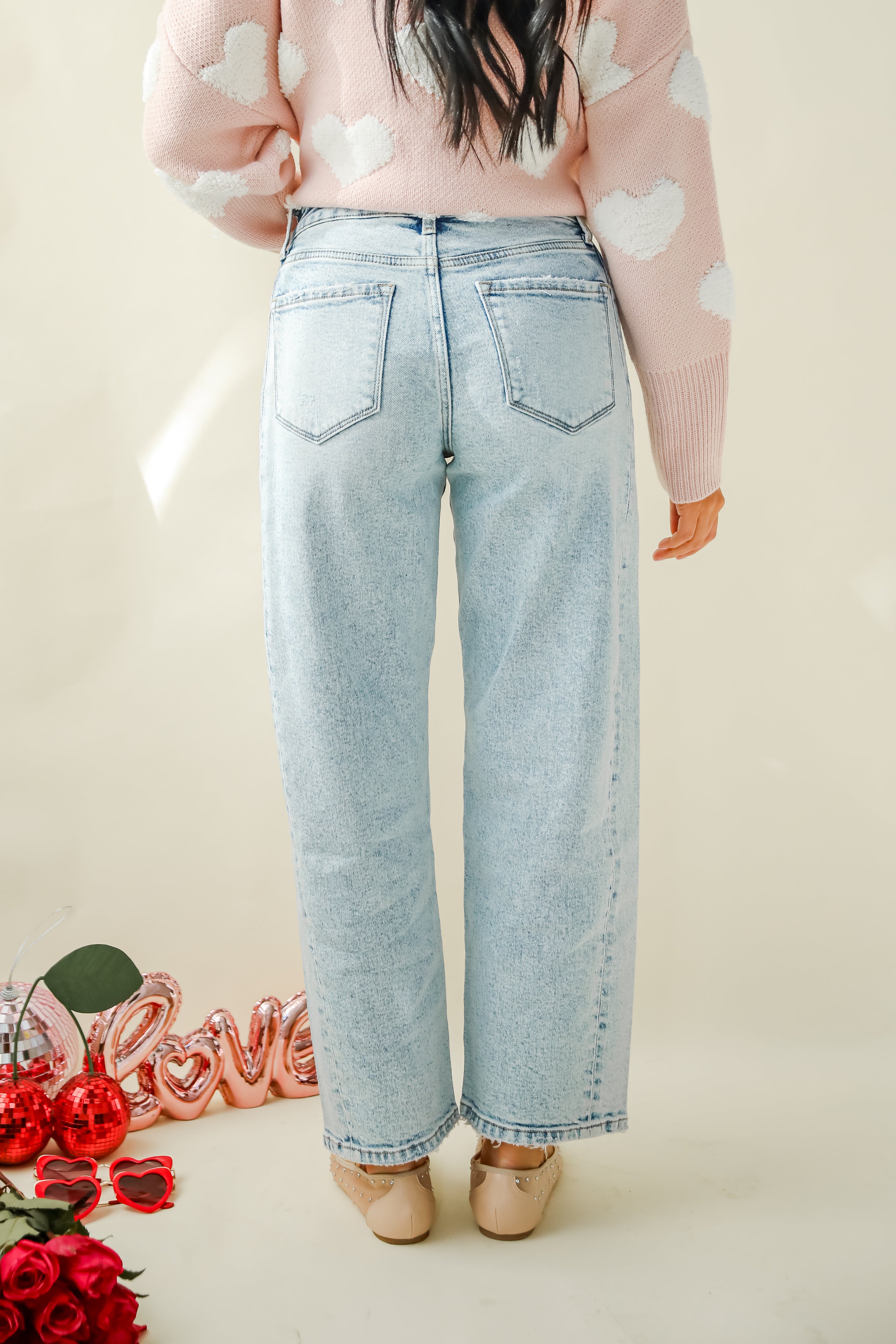 Chelsey Light Wash Barrel Jeans for Women - High Waist Distressed Denim Pants - Casual & Comfortable Stretch Jeans for Everyday Wear | Perfect for Work, Weekend Outings & Date Nights
