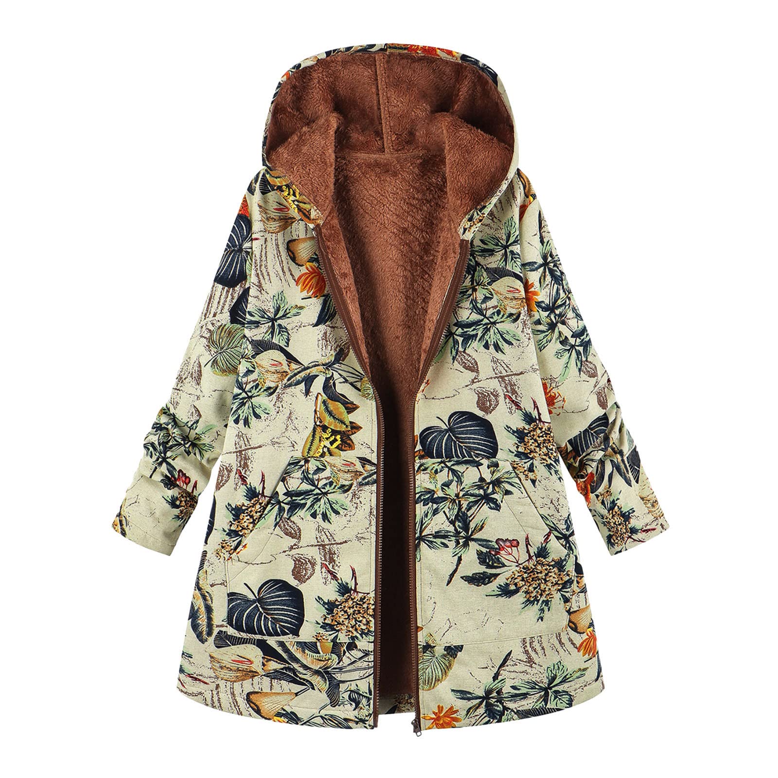 Women's Faux Fur Jacket with Fleece Lining - Winter Coats with Button Down & Leopard Print Lapel - Sherpa Outerwear Shacket for Casual Wear, Street Style & Cold Weather Fashion