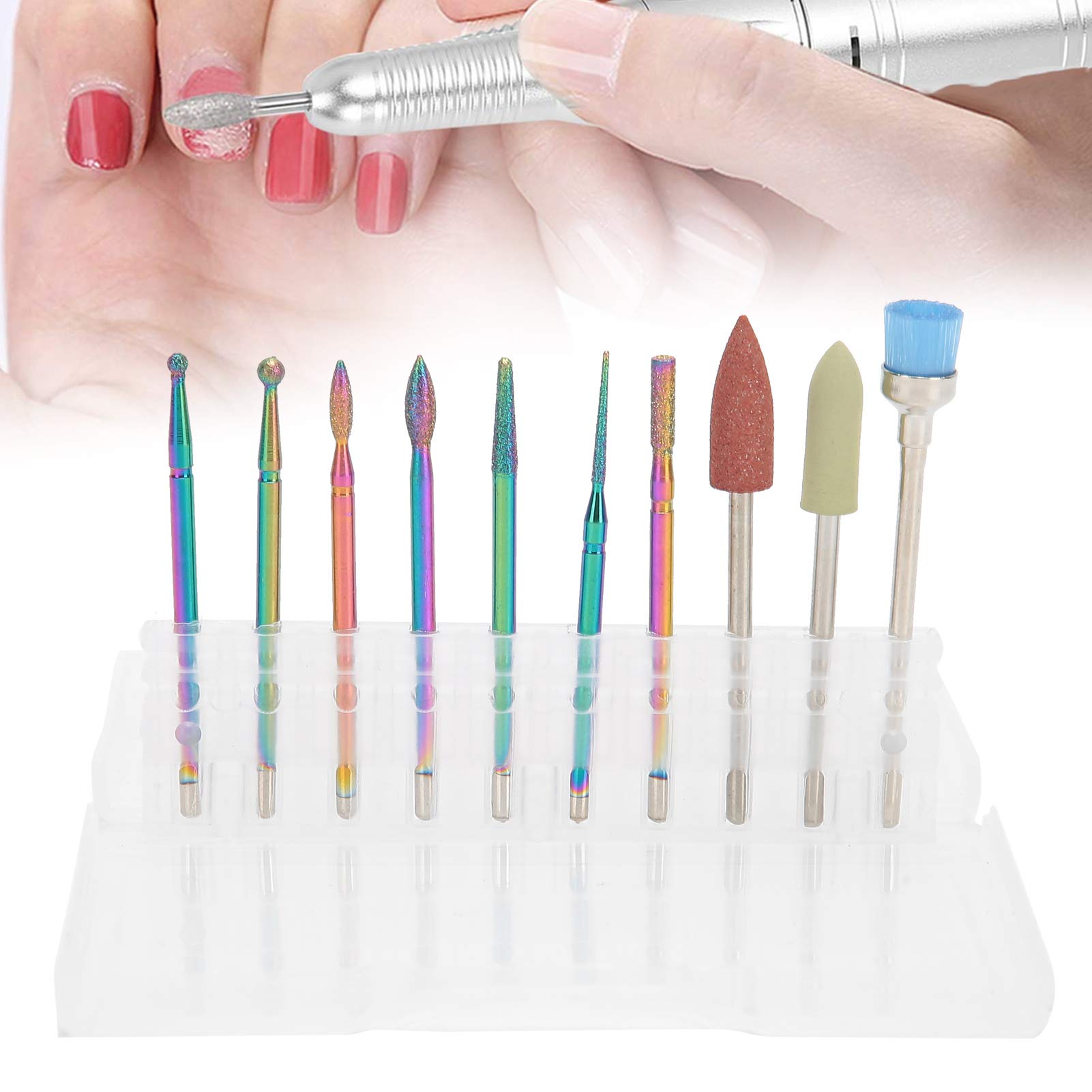 Professional Tungsten Steel Nail Drill Bits Set for Manicure & Pedicure - Nail Art Polishing Grinding Heads with Dust Brush - Perfect for Home Salon, Nail Artists & DIY Nail Care