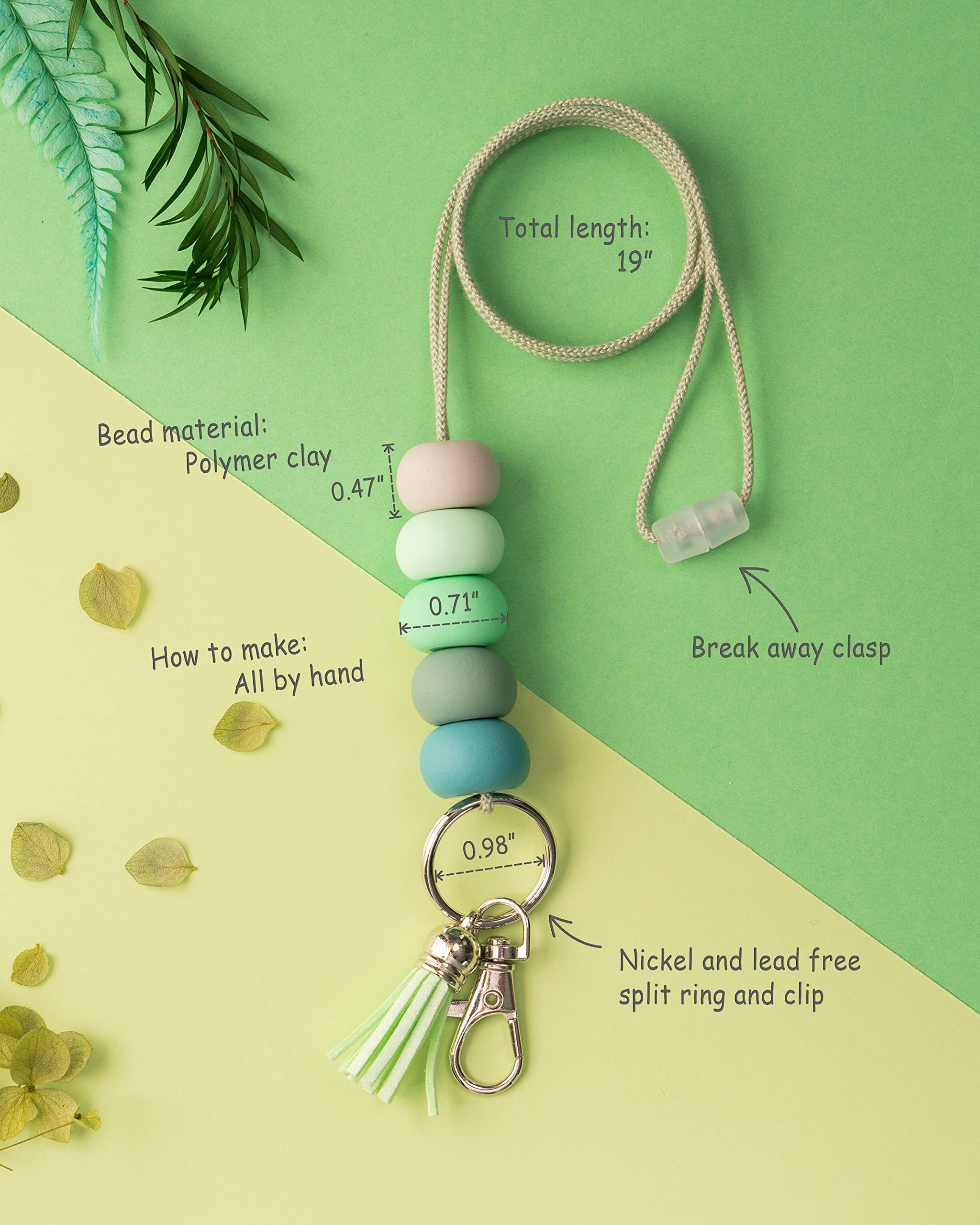 Handmade Beaded Lanyard for Teachers ID Badges & Keys - Breakaway Safety Design - Perfect for School & Office Use