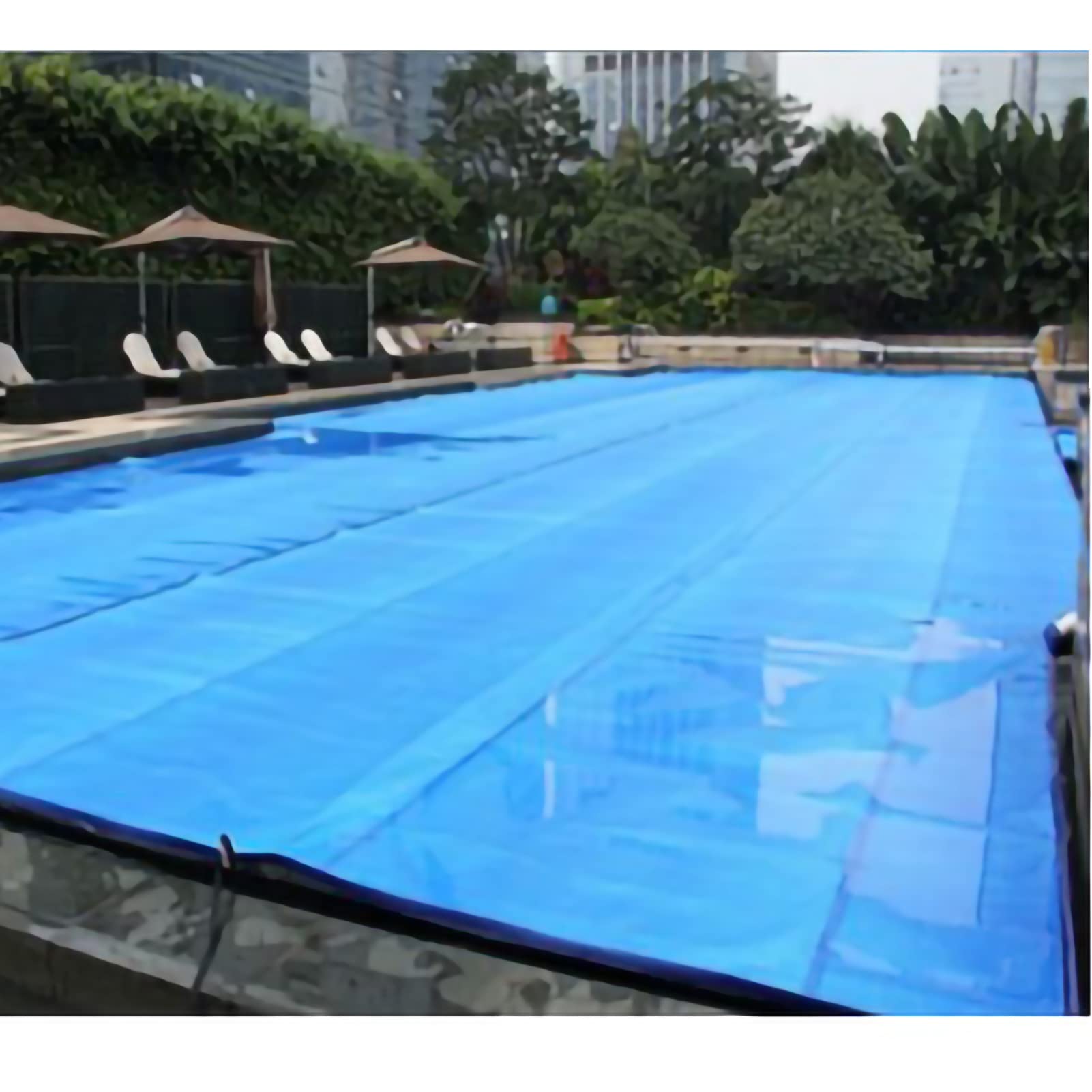 Solar Pool Cover 400 Micron - Heavy Duty Solar Tarpaulin for Swimming Pools | Heat Retention & Insulation Film for Indoor/Outdoor Frame Pools (5m x 8m/16ft x 26ft) | Perfect for Year-Round Pool Protection & Energy Savings
