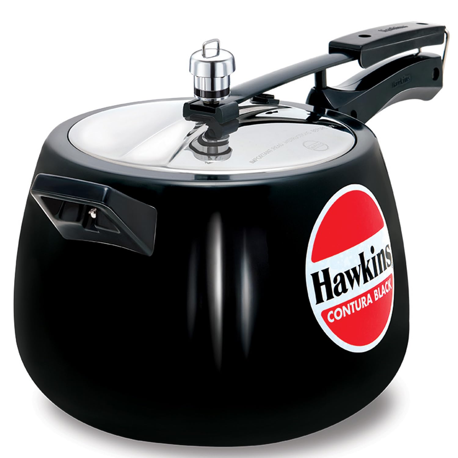 Hawkins 6.5L Contura Black Pressure Cooker - Hard Anodized Aluminum Inner Lid, Heavy Duty Handi Cooker for Fast Cooking (6.5 Liter) - Perfect for Indian Cooking, Meal Prep & Quick Family Dinners