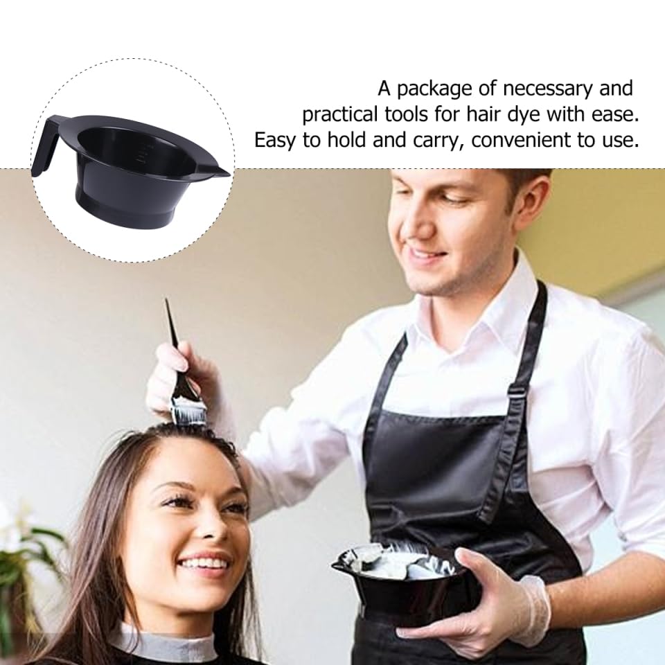 4Pcs Black Plastic Hair Color Mixing Bowls - Salon Styling & Hairdressing Tint Bowls for Professional Hair Dye Application | Perfect for At-Home Coloring & Salon Use
