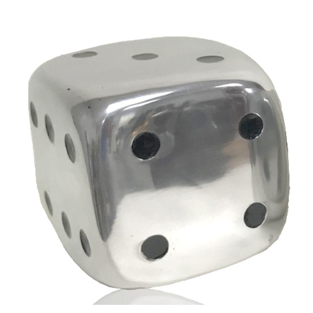 Modern Day Accents 4104 Decorative Dice Set - Silver with Black Dots (6