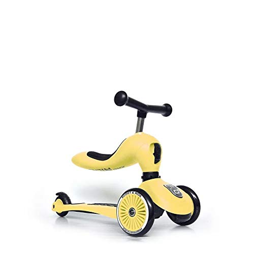 Scoot & Ride 2-in-1 Ride-On & Stand Kids Scooter for Toddlers Ages 1-5 | Highwaykick 1 Lemon | Outdoor Play, Park Adventures & Learning Balance for Preschoolers