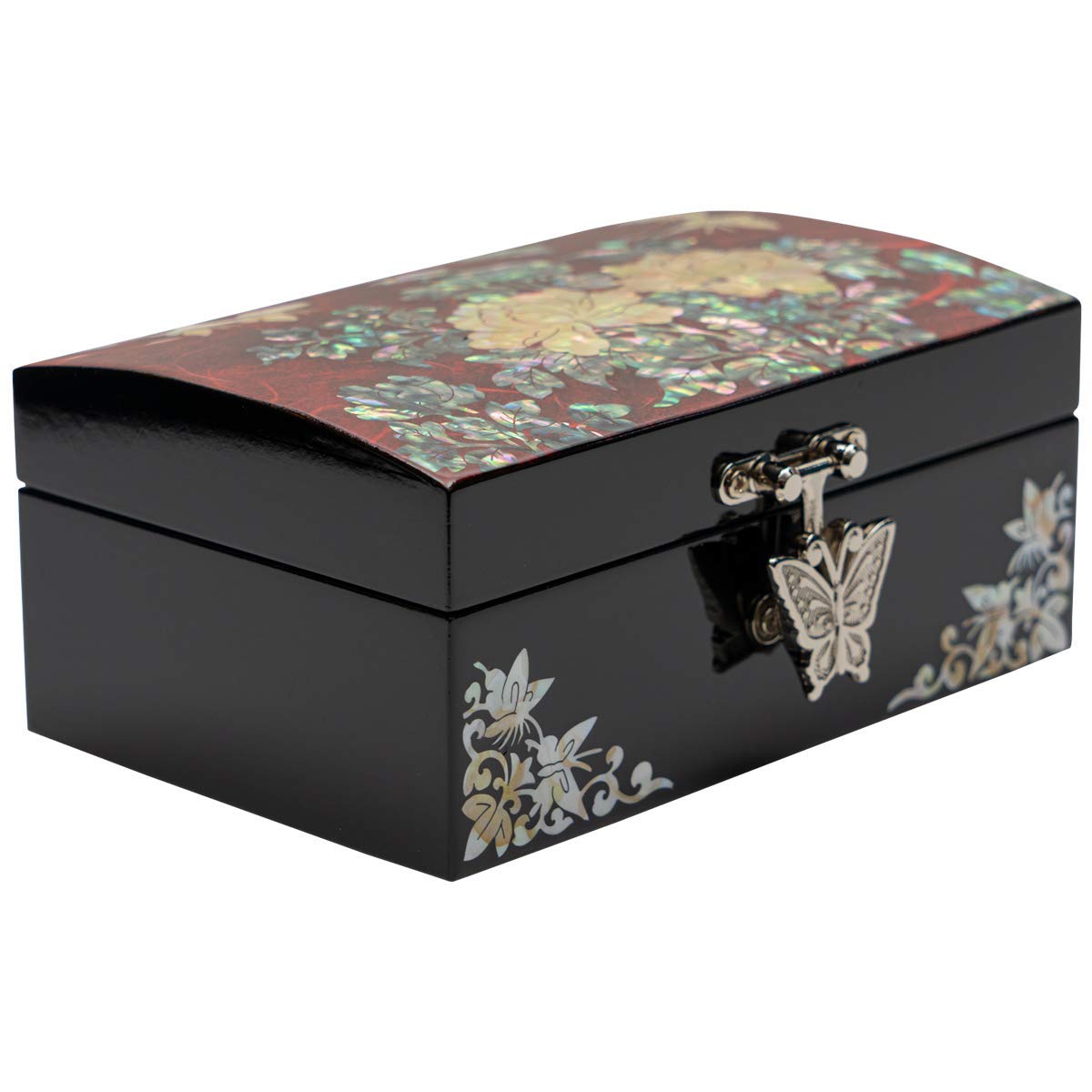 February Mountain Mother of Pearl Jewelry Ring Box - Best Friend Gifts, Thank You Presents, Mom Birthday Keepsake, Women's Friendship Trinket Treasure Box for Special Occasions & Everyday Elegance