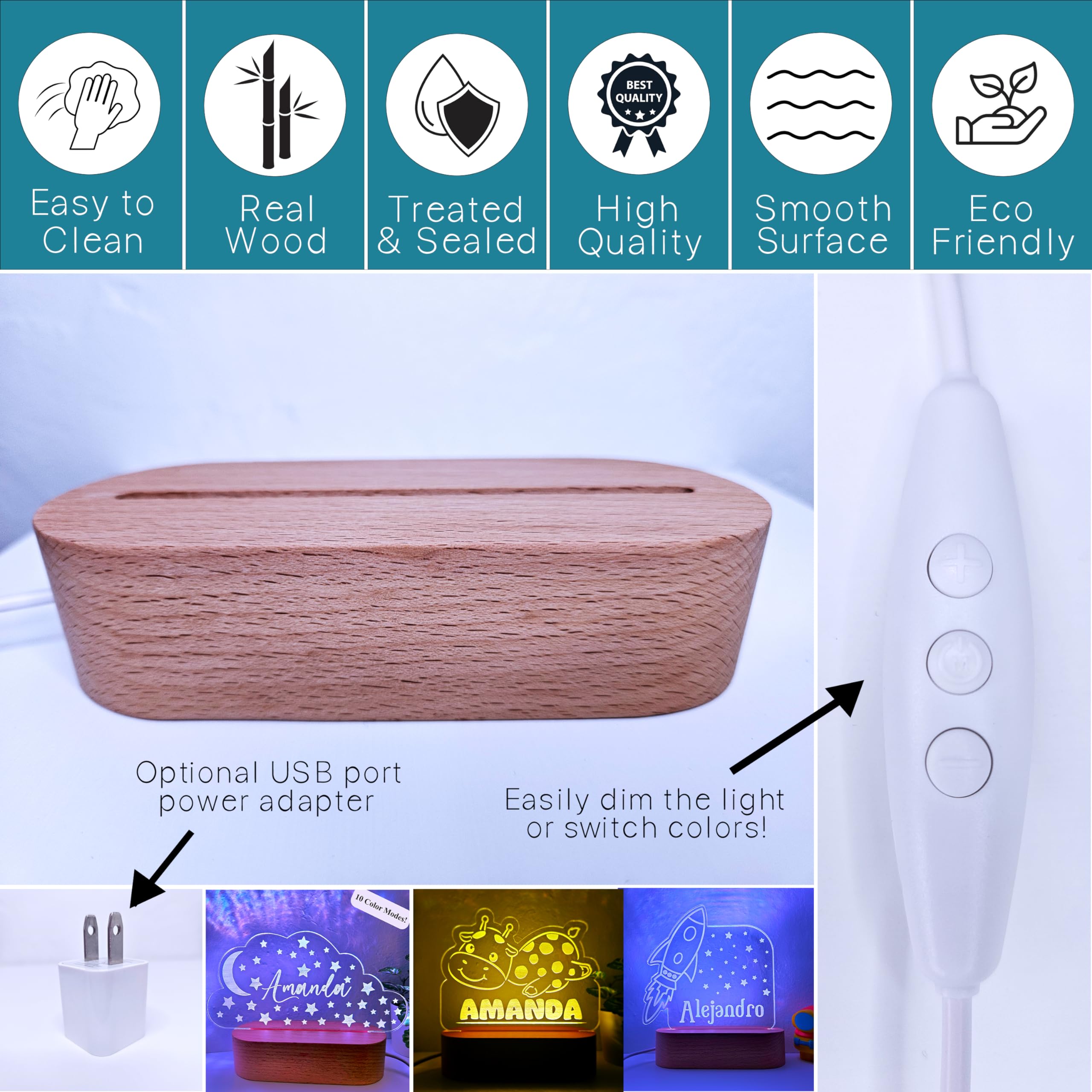 Personalized Night Light for Kids - Custom LED Nursery Baby Room Decor with Stars and Moon Design | Perfect Children's Bedroom Gift & Sleep Aid | Dimmable Night Light for Bedtime, Nursery, Kids Room, and Relaxation