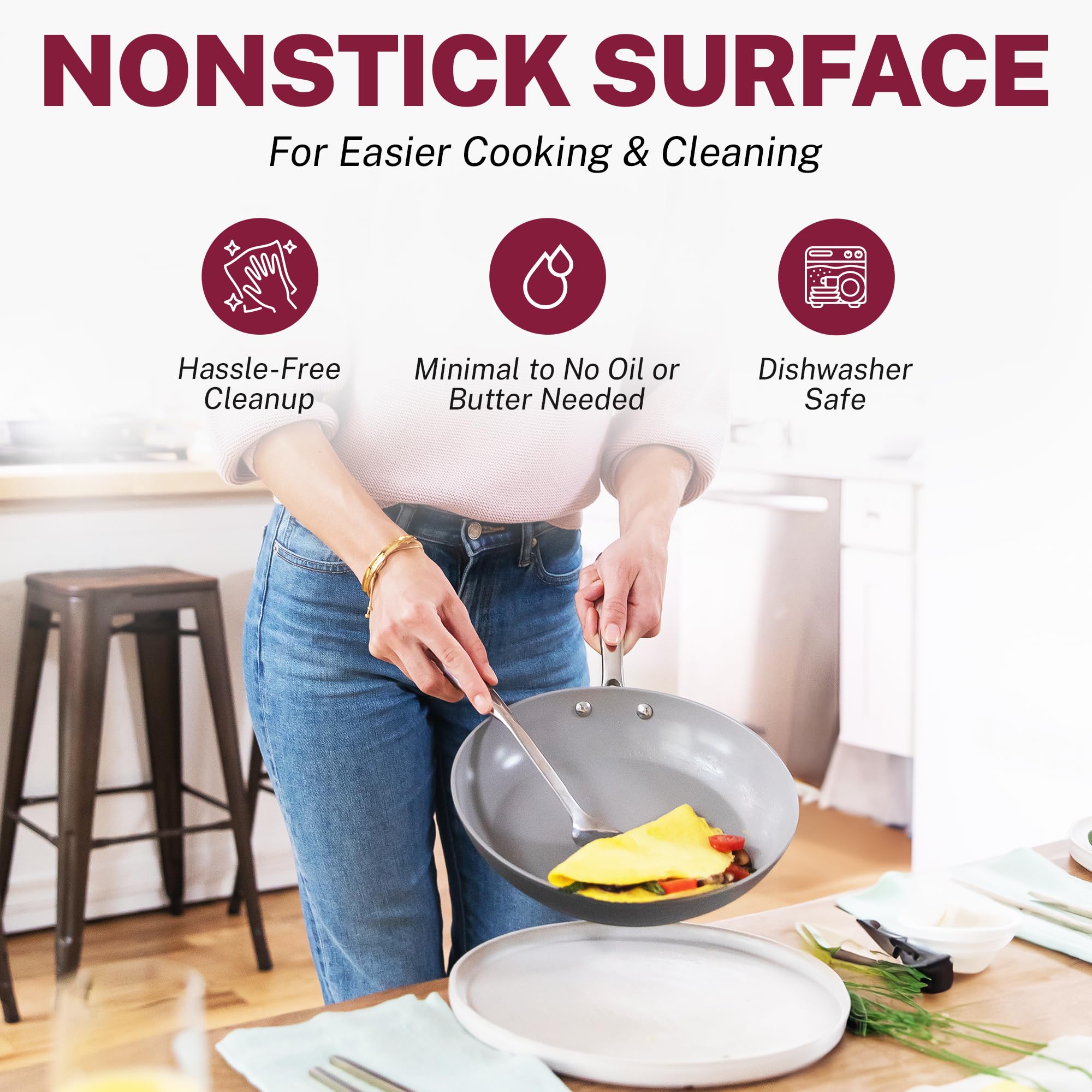 Granitestone 13-Piece Ceramic Non-Stick Cookware Set - Hard Anodized Pots & Pans for Kitchen | Dishwasher Safe & Scratch Resistant | Perfect for Frying, Sautéing & Everyday Cooking