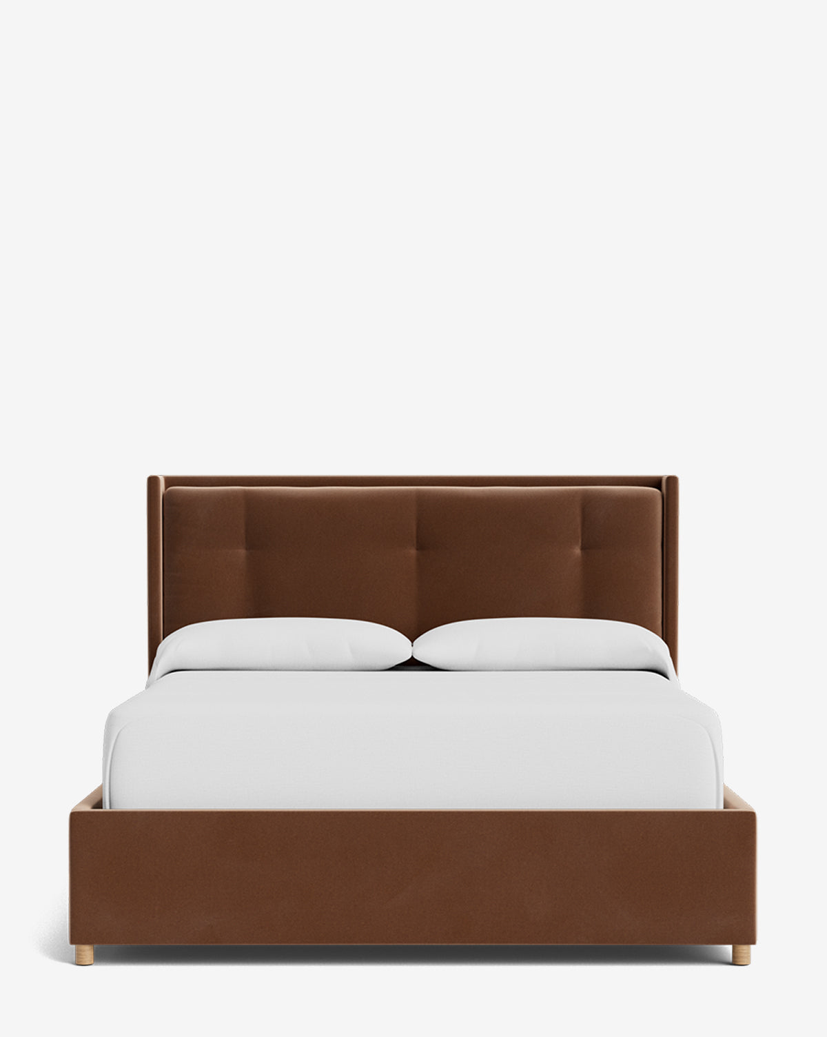 Low Profile Ria Bed Frame with Minimalist Headboard - Perfect for Small Spaces, Modern Bedrooms & Studio Apartments