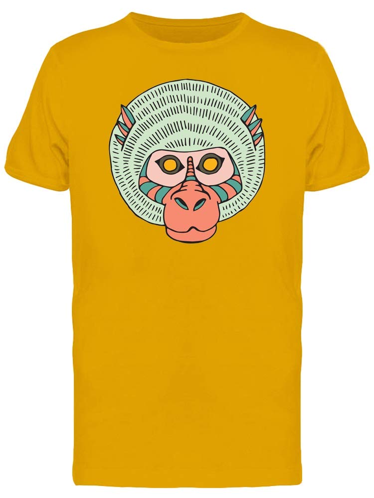 Yellow Eyed Monkey Tribal Art T-Shirt for Men | Unique Graphic Tee | Casual Streetwear & Festival Outfit