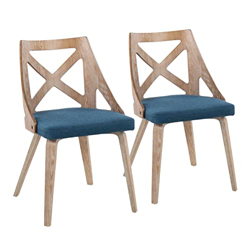 White Washed Wood, Blue Fabric