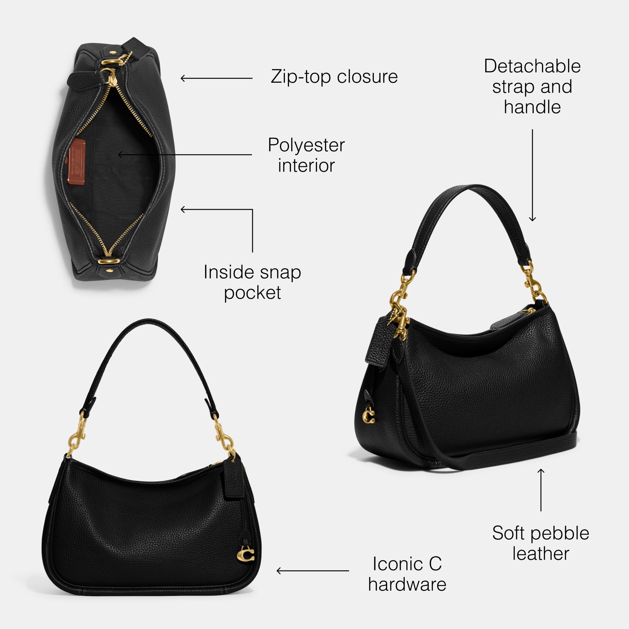 Coach Women's Soft Pebble Leather Cary Crossbody Bag - Stylish & Compact Purse for Everyday Use, Work, Travel & Date Nights
