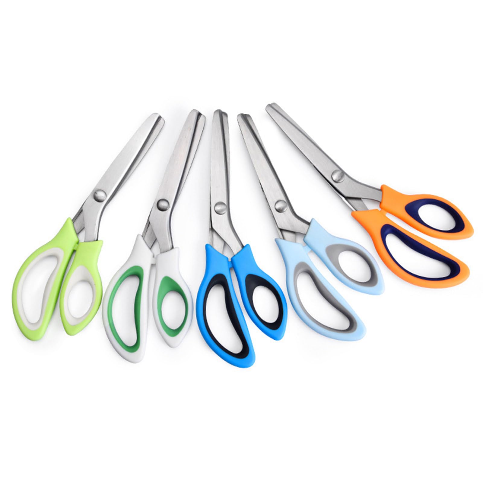 9 Inch Professional Pinking Shears for Fabric Cutting - Zig Zag Scissors with Decorative Edge, Ideal for Sewing, Scrapbooking & Crafting (Green) | Perfect for DIY Projects, Quilting & Fabric Edge Finishing