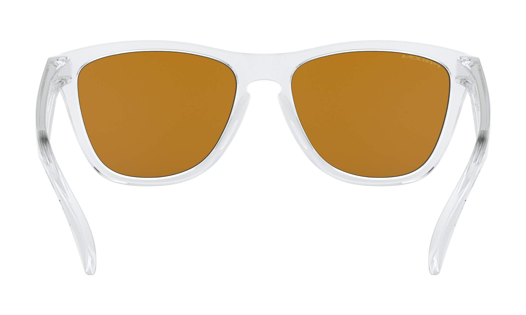 Oakley Frogskins Polarized Sunglasses - Polished Clear Frame with Prizm Violet Lens + Free Sticker | UV Protection for Outdoor Sports & Casual Wear
