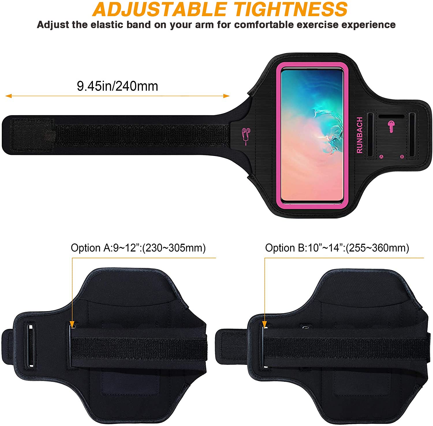 Samsung Galaxy S25/S24/S23/S22/S21/S20/S10/S9/S8 Armband (Up to 6.2