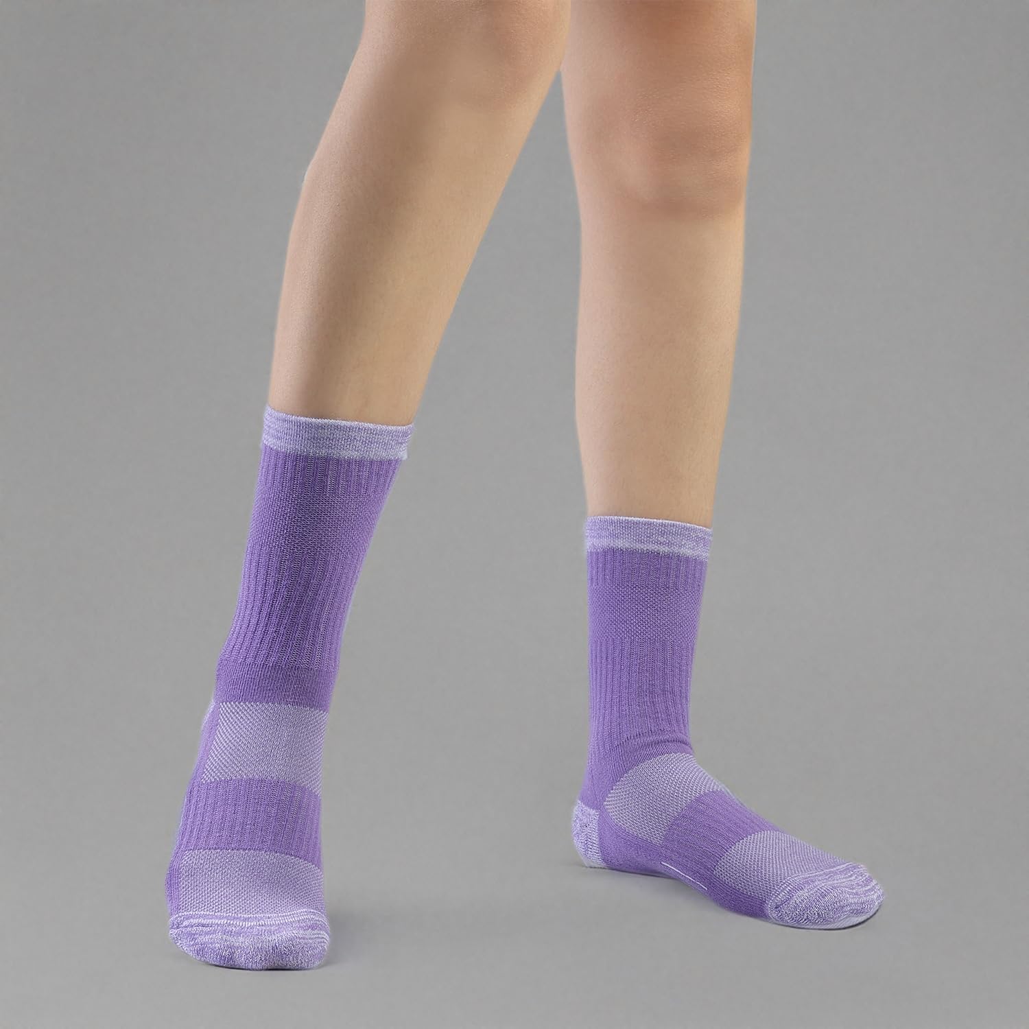 **Women's Crew Socks - 6 Pairs Cushioned Compression Cotton Socks for Hiking, Running, Walking & Athletic Activities | Perfect for Outdoor Sports & Daily Wear**