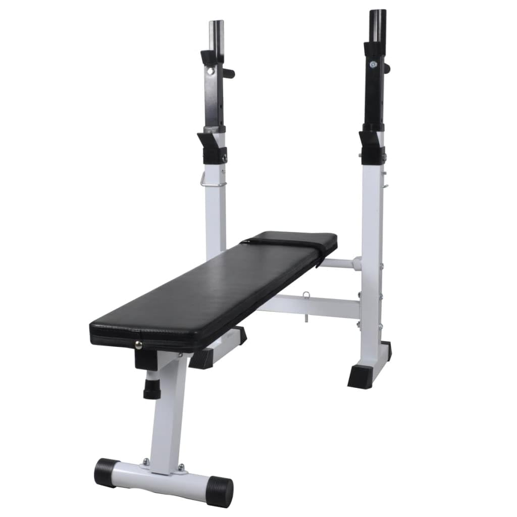 vidaXL Adjustable Black Fitness Workout Bench - Heavy Duty Steel Weight Bench for Home Gym - Space Saving Design Supports 220lbs - Perfect for Strength Training & Home Workouts