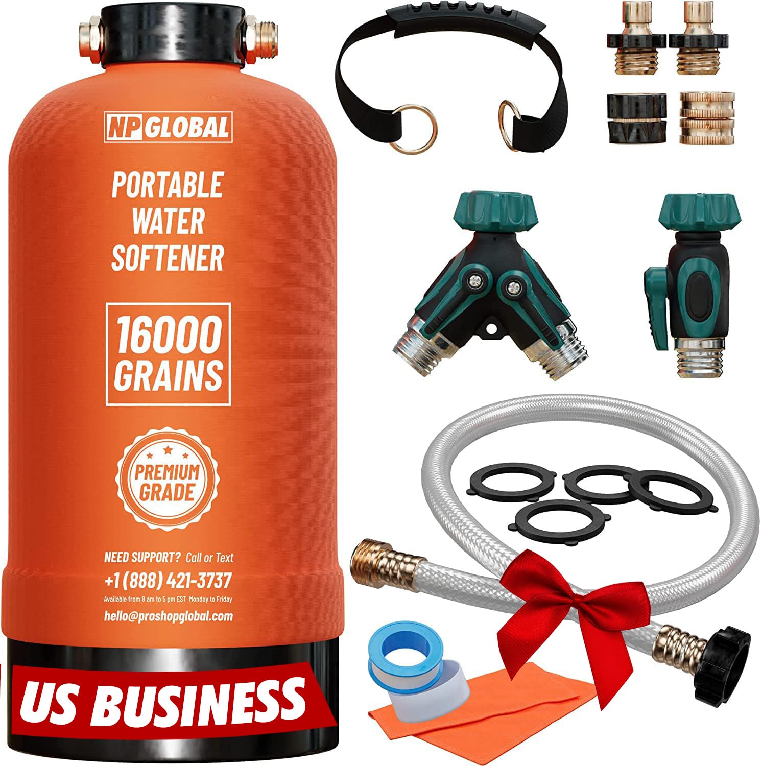 Portable RV Water Softener - 16,000 Grain Capacity with 3/4