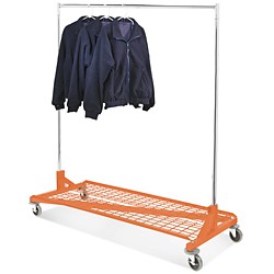 Orange Base Shelf for Z Racks - Heavy Duty Retail Display Shelf for Clothing Stores & Boutiques - Perfect for Organizing and Showcasing Apparel in Retail Spaces