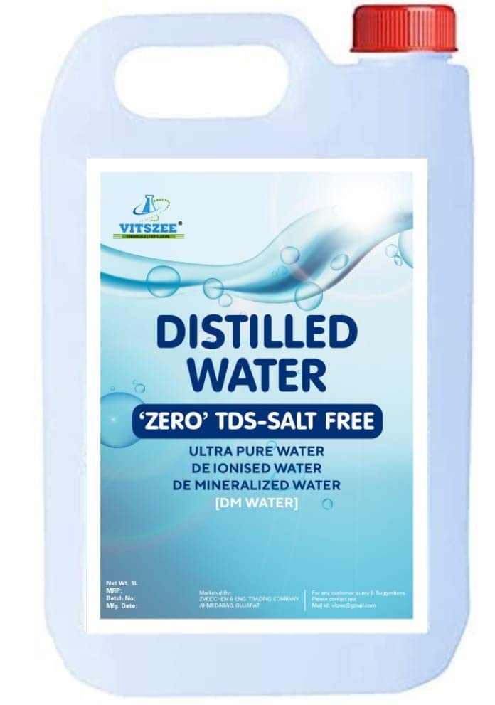 Ultra Pure DM Water 1L - Deionized Distilled Water for Batteries, Inverters, Medical Equipment, Chemicals & Cosmetics | Ideal for Lab Use, Car Maintenance & Beauty Product Formulations